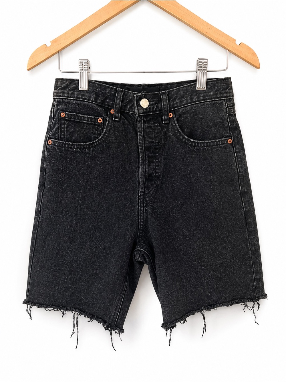 Denim Forum The Joni Loose Long Short Black Denim